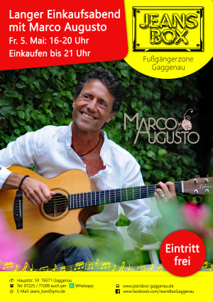 Event Plakat mit Marco Augusto